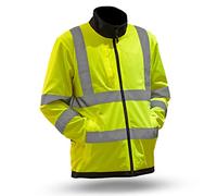 CC COUNTRY&CLUB Soft Shell Reversible Hi Vis Safety Jacket Stylish Reflective with 2 Sides Water Resistant Perfect for Work, Cycling and other Outdoor Activities Black/Yellow - Large