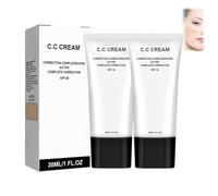 CC Cream For Older Women, Skin Tone Adjusting CC Cream For Mature Skin, Even Complexion, Moisturizing Skin, Color Corrector & Lightweight, Foundation Makeup, Tone Suitable For All Skin (2PCS)