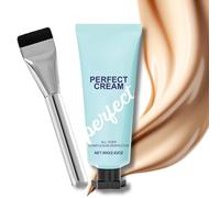 CC Cream Foundation All-Over Complexion Perfector,Hydrating Skin Tint Full Coverage Concealer with Foundation Brush,Covering Corrector Face Concealer Smooth Tone,Waterproof Long Lasting Even Skin Tone