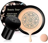CC Cream Foundation with Mushroom Head Air Cushion BB Cream Moisturizing Concealer Full Coverage for Flawless Makeup Base Long Lasting with Mushroom Makeup Sponge Even Skin Tone（Nude）