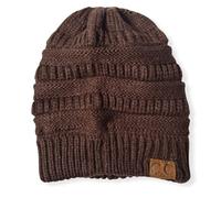 CC hat Pony Tail hat Women Pony Tail Winter Autumn hat 19 Woollen Autumn Winter Ponytail Beanie hat Women Stretch Knitted Crochet Beanies Cap Winter Hats (Coffee)