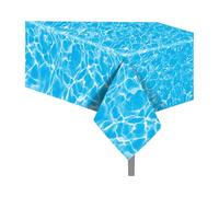 CC HOME 2Pc Blue Water Ripple Party Plastic Tablecloth 54 x 87 Inch Long Table Cover, Summer Ocean Sea Party Tablecover for Water Wave Theme Kids Baby Shower Birthday Dinner Picnic Kitchen Event