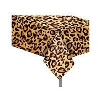 CC HOME 2Pc Leopard Print Party Plastic Tablecloth 54 x 87 Inch Long Table Cover, Jungle Animal Wild Leopard Texture Wedding Baby Shower Party Holiday Dinner Picnic Tablecloth for Kitchen Event Use