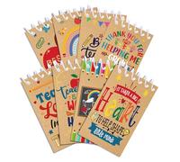 CC HOME Set of 8 Mini Notepads - Kraft Paper Spiral Pad as a Gift for Teachers, Educators & Educators - Thank You for Everyday School