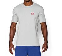 Under Armour Men's CC Left Chest Lock-Up Graphic T-Shirt - True Grey Heather, 2X-Large