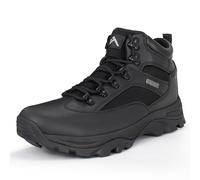 CC-Los Men's Waterproof Hiking Boots Backpacking Walk Boot Lightweight & All Day Comfort Work Shoes All Black Size 6