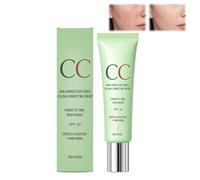 CC Red Color Correcting SPF 30 Green Pigment Cream, Neutralizes Redness, Calms Skin, Lightweight, Tone-Perfecting Primer, Non-Greasy - Hydration Skin and SPF Protection