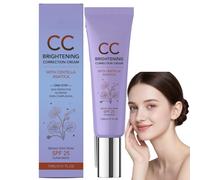 CC Red Correct Cream,Anti Redness Tinted Face Cream with Centella,Color Correcting Lightweight Skin Perfector Cream,CC Cream Foundation,Balance Skin Tone&Reduce Redness,Long-Lasting&Waterproof(Purple)