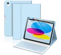 CC Store for iPad A16 11th Generation 2025/10th 2022(10.9/11 inch) Keyboard Case, for iPad 11/10 Gen Case with Wireless Detachable Rechargeable Bluetooth Keyboard & Pencil Holder,Blue