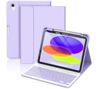CC Store Keyboard Case for iPad A16 11th Generation 2025/10th 2022 (11/10.9 inch), for iPad 11/10 Gen Keyboard Case with Wireless Detachable Rechargeable Bluetooth Keyboard & Pencil Holder, Purple