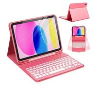 CC Store Keyboard Case for iPad A16 11th Generation 2025/10th Generation 2022(11/10.9 inch), 7 Colors Backlit Detachable Folio Keyboard Cover with Pencil Holder for iPad 11/10 Gen, UK Layout
