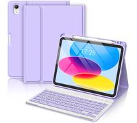 CC Store Keyboard for iPad 10th Generation 2022 10.9",iPad (A16) 11 Gen case 2025,Magnetic Detachable Wireless Bluetooth Keyboard with Pencil Holder (Purple)