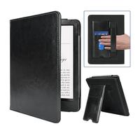 CC Store Leather Kindle Paperwhite Case for 6.8" 11th Generation-2021 and Signature Edition, Magnetic Closure & Premium Leather Material & Kickstand & Auto Sleep/Wake (Black)