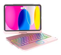 CC Store Touchpad Keyboard Case for iPad 11th 10th Generation, 7 Colors Backlit | Multi-Touch | 360° Rotatable | Pencil Holder | Compatible with iPad A16 11 inch 2025 10th Gen 10.9 inch | Rose Gold