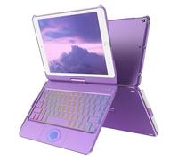 CC Store Touchpad Keyboard Case for iPad 9th Gen 10.2", "Multi-Touch & Backlit Keys, 360 Rotatable & Pencil Holder, Purple