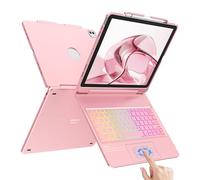 CC Store Touchpad Keyboard Case for iPad Air 13 inch and Pro 12.9,Multi-Touch Trackpad,7 Colors Backlit,180°Rotatable & Pencil Holder,for iPad Pro 12.9(6th,5th,4th,3rd gen),Air 13 M3/M2 (Rose Gold