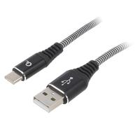 CC-USB2B-AMCM-1M-BW Cable USB 2.0 USB A Male, USB C Male Gold Plated 1m GEMBI