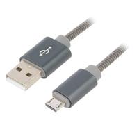 CC-USB2S-AMMBM-1M-BG Cable USB 2.0 USB A Male, Micro USB-B Male 1m Grey GEM