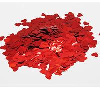 CC wonderland zone 50g Red Metallic Shiny Heart Confetti-Table Confetti for Party Wedding Decoration(Φ1.5cm)