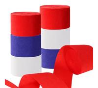 CC wonderland zone 6 Rolls Red Blue White Crepe Paper Streamers for Party Decorations-4.5CMx25M Each Roll