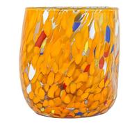 CC Zecchin Murano Glass Drinking Art Tumbler Orange Handmade Multi Millefiori