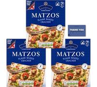 Cc1st Customers Come 1st Rakusen's Yorkshire Matzo Flamed Baked Crackers - Crispy and Delicious (300g x 3)