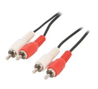 CCA-2R2R-6 cable RCA male x2, both sides 1.8m black GEMBIRD