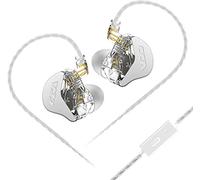 CCA CRA in Ear Monitors Headphones with Microphone Wired Extra Bass Earbud,Dynamic Driver Earphone with Detachable Cable,Noise Isolating Headphone with 3.5mm Jack for Singers Musicians (White)