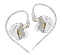 CCA CRA PRO in Ear Monitors, IEMs for Gaming, Ultra-Thin DLC Diaphragm Dynamic Driver Wired Gaming Earbuds, Deep Bass Clear Sound Ear Buds IEM Headphones, in Ears for Singers (Silver, Without Mic)
