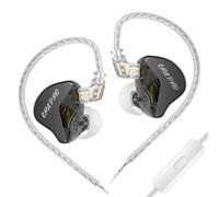 CCA CRA Pro, Ultra-Thin DLC Diaphragm In Ear Monitors, IEM Earphones with Mic, HiFi Wired Earbuds with N52 Planar + 4 Voice Coil Driver, 2 Pin Detachable Silver-Plated Cable for Musician, DJ