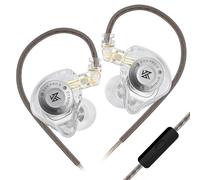 CCA KZ EDX Pro X in Ear Headphones, HiFi IEM Earphones, Deep Bass Sound in Ear Monitor with Detachable Cable, for Audiophile Dj Singers-White Mic