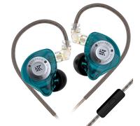 CCA KZ EDX Pro X in Ear Headphones, HiFi IEM Earphones, Deep Bass Sound in Ear Monitor with Detachable Cable, for Audiophile Dj Singers-Cyan Mic