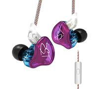 CCA KZ ZST Colorful In Ear Earphone 1BA 1DD Dual Driver Wired Earbuds Headphone HiFi Ergonomic Gaming Earbuds with 2 Pin Detachable Cable for Singer Audiophile DJ-Colorful With Mic