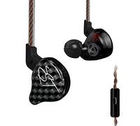 CCA KZ ZST Colorful In Ear Earphone 1BA 1DD Dual Driver Wired Earbuds Headphone HiFi Ergonomic Gaming Earbuds with 2 Pin Detachable Cable for Singer Audiophile DJ-Black With Mic