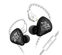 CCA KZ ZST X Colorful In Ear Earphone 1BA 1DD Dual Driver Wired Earbuds Headphone HiFi Ergonomic Gaming Earbuds with 2 Pin Detachable Cable for Singer Audiophile DJ-Black With Mic