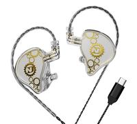 CCA ND Venus 10mm Dual Magnetic Dynamic Driver IEM Earphones HiFi Gaming Earbuds 2 Pin Detachable Cable (No Microphone, Crystal)
