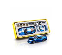 CCA1:42 2018 Ford Mustang GT Classic Blue Model Car - DIY kit, with opening doors and interchangeable parts; a collectible model and display toy