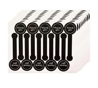 CCAIPU 100 Pcs Handmade Seal Stickers Hand Made Cake Stickers for Food Baking, Self-Adhesive Handmade Bakery Stickers Labels Black Long Cake Stickers, for Pastry Bags Lollipops Candy Sweat Bread (A)