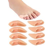 CCAIPU 8Pcs Pinky Toe Separators, Soft Toe Straighteners Small Gel Toe Correction for Overlapping Toe, Curled Pinky Toes, Reduce Pain and Rubbing (Flesh)