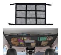 CCAIPU Car Ceiling Cargo Storage Net Pocket, Adjustable Double-Layer Mesh Storage Net Car Roof Organizer Long Trip Ceiling Storage Net for Car, SUV, Van (Black, 90 * 65cm)