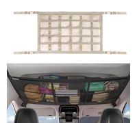 CCAIPU Car Ceiling Cargo Storage Net Pocket, Adjustable Double-Layer Mesh Storage Net Cars Roof Organizer Long Trip Ceiling Storage Nets for Car, SUV, Van (Beige, 90 * 65cm)