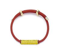 CCAIPU Handmade Bracelet for Women Men, Good Luck Buddhist Bracelet with Gold Bead Adjustable Lucky Charms Bracelet fit All Size Friendship Present for Wife Mother Husband (Red)