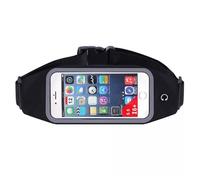 CCAIPU Running Bumbags for Men Women, Fanny Pack with Headphone Hole/Clear Smartphones Touchscreen/Zippered Pocket Waist Pack for Sport Travel Outdoor Hiking (Black)