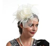 CCAIPU Women's Fascinators Hat, Flower Mesh Ribbons Feathers Headband Elegant Hair Clip Tea Party Headwear for Girls and Women