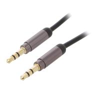 CCAP-444-1M cable jack 3.5mm 3pin male, 1m black BEMBIRD on both sides