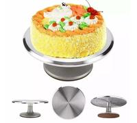 Ccarzzi Cake Turntable, 12 Inch Aluminium Alloy Revolving Rotating Cake Stand Decorating Supplies Spinner Turntable for New Beginners Professional Bakers, Round