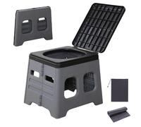 Ccarzzi Camping Toilet Portable Toilets for Adults, Compact Foldable Travel Toilet with Garbage Bags and Storage Bag, 150 KG Load Capacity, for Fishing, Camping, Hiking(Gray)