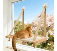 Ccarzzi Cat Window Bed, Foldable Cat Window Hammock with 4 Strong Suction Cups up to 40LB/18KG, Window Perch for Indoor Cats with Breathable Fabric (50 x 38 CM)