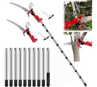 Ccarzzi Tree Loppers Long Reach Telescopic, 82-415CM/2.7-13.6FT Extendable Tree Pruner Pole Pruning Saw with Detachable Handle, Steel Blade, for High Branch Cutting and Fruit Picking