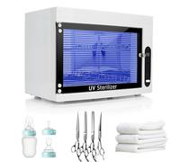 Ccarzzi UV Steriliser 10L High Capacity UV Disinfection Cabinet with Timer, 2-Tiers Tray, for Baby Bottles, Nail Tools, Scissors